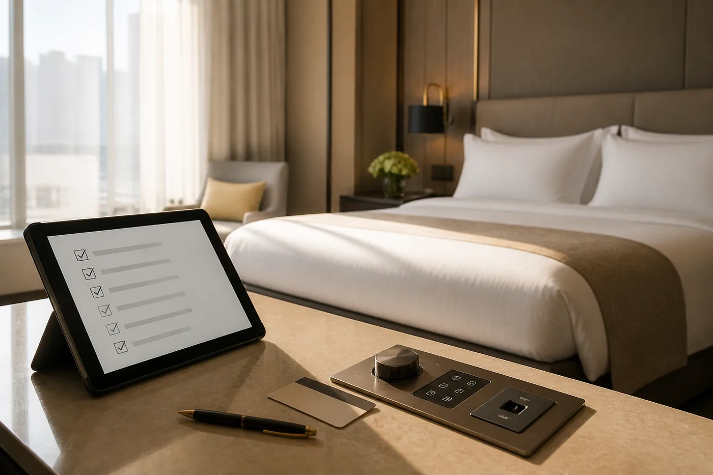 Hotel room technology opening-readiness inspection