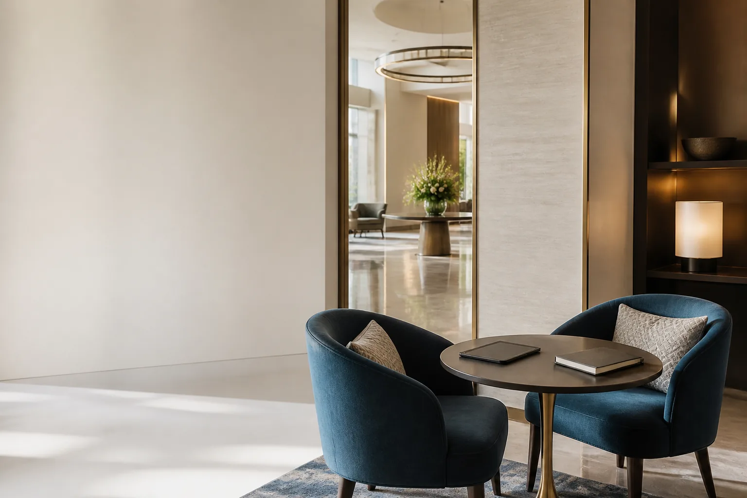 Private meeting area in a contemporary hotel